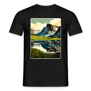 Sarek Nationalpark Schweden Schweden Reiseplakat - Männer T-Shirt - Schwarz - Vorne - AI Model Male 178 light (178cm)