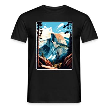 Yosemite Glacier Point Californie Affiche de voyage - T-shirt homme - noir - Devant - AI Model Male 178 light (178cm)