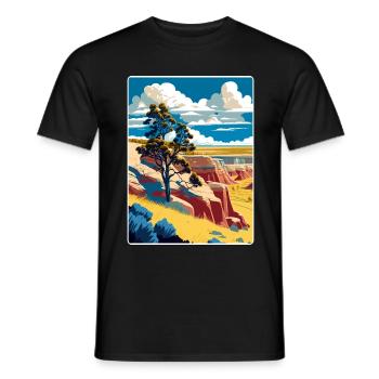 Theodore Roosevelt National Park Travel Poster WPA - Men's T-Shirt - black - Front - AI Model Male 178 light (178cm)