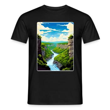 New River Gorge National Park Travel Poster WPA - Men's T-Shirt - black - Front - AI Model Male 178 light (178cm)