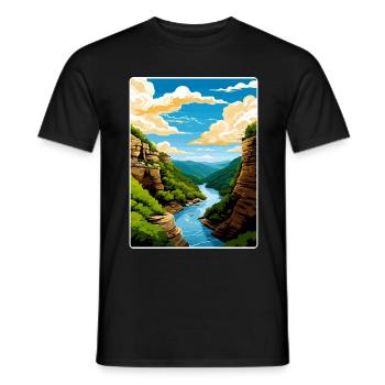 New River Gorge National Park Travel Poster WPA - Men's T-Shirt - black - Front - AI Model Male 178 light (178cm)