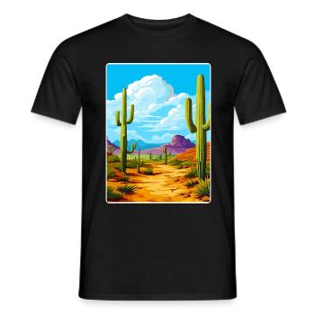 Saguaro National Park Arizona Travel Poster WPA - Men's T-Shirt - black - Front - AI Model Male 178 light (178cm)