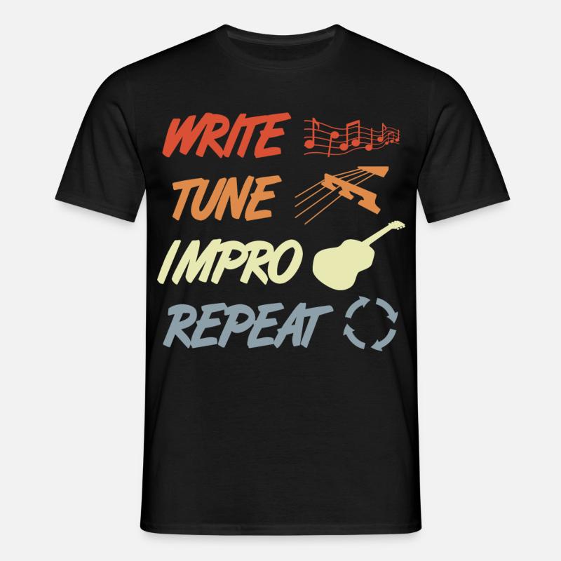 Lustige Gitarristen Routine - Männer T-Shirt - Schwarz