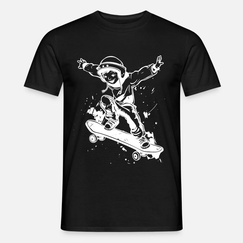Skateboard Junge - Männer T-Shirt - Schwarz