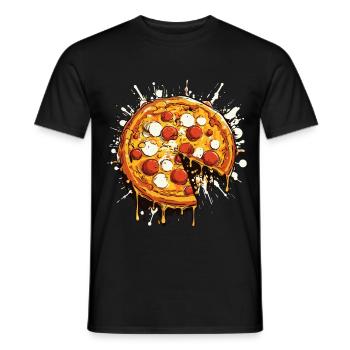 Pizza Graphic - Men's T-Shirt - black - Front - AI Model Male 178 light (178cm)