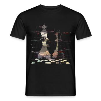 Chess Queen and King Graphic - Men's T-Shirt - black - Front - AI Model Male 178 light (178cm)