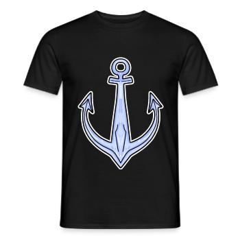 Anchor Symbol North Sea Boat - Men's T-Shirt - black - Front - AI Model Male 178 light (178cm)