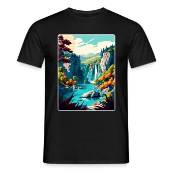 Geres Nationalpark Portugal Reise Posterkarte - Männer T-Shirt - Schwarz - Vorne - AI Model Male 178 light (178cm)