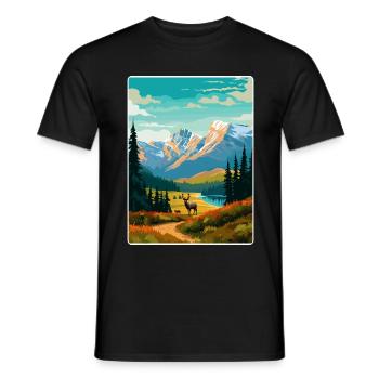 Parc national Banff Canada Affiche de voyage souvenir - T-shirt homme - noir - Devant - AI Model Male 178 light (178cm)