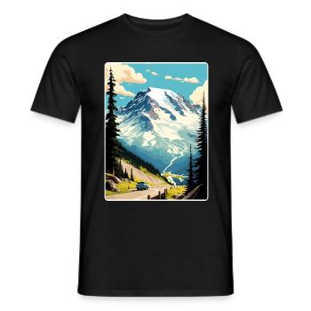 Mount Rainier Nationalpark Reiseposter Souvenir - Männer T-Shirt - Schwarz - Vorne - AI Model Male 178 light (178cm)