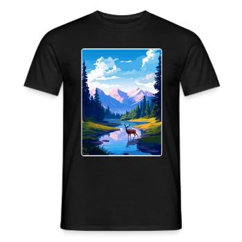 Parc national Banff Canada Affiche de voyage souvenir - T-shirt homme - noir - Devant - AI Model Male 178 light (178cm)