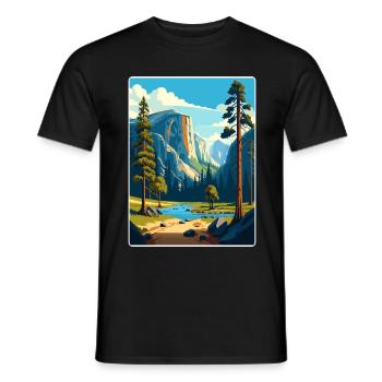 Parc national de Yosemite Affiche de voyage Souvenir WPA - T-shirt homme - noir - Devant - AI Model Male 178 light (178cm)