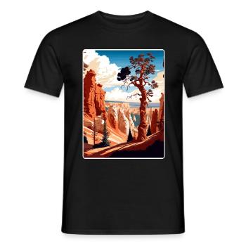 Affiche de voyage souvenir du parc national de Bryce Canyon - T-shirt homme - noir - Devant - AI Model Male 178 light (178cm)
