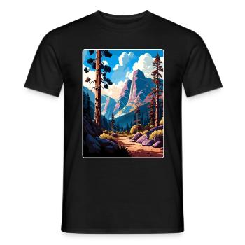 Kings Canyon National Park Travel Poster Souvenir - Men's T-Shirt - black - Front - AI Model Male 178 light (178cm)