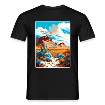 Big Bend National Park Travel Poster Souvenir WPA - Men's T-Shirt - black - Front - AI Model Male 178 light (178cm)