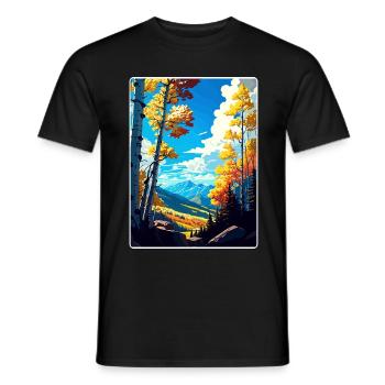 Aspen Ski Resort Colorado Reiseposter Souvenir - Männer T-Shirt - Schwarz - Vorne - AI Model Male 178 light (178cm)