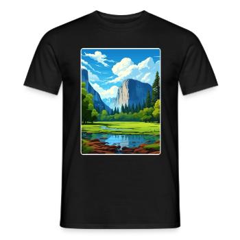 Parc national de Yosemite Affiche de voyage Souvenir WPA - T-shirt homme - noir - Devant - AI Model Male 178 light (178cm)
