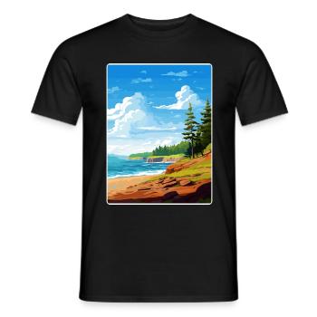 Acadia National Park Travel Poster Souvenir WPA - Men's T-Shirt - black - Front - AI Model Male 178 light (178cm)