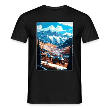 Telluride Ski Colorado Reise Poster Souvenir WPA - Männer T-Shirt - Schwarz - Vorne - AI Model Male 178 light (178cm)
