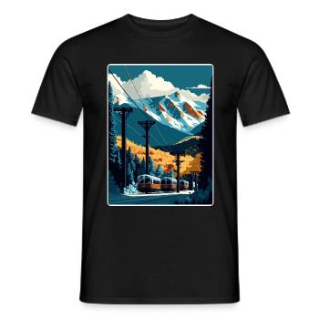 Telluride Ski Ski Voyage Poster Souvenir WPA - T-shirt homme - noir - Devant - AI Model Male 178 light (178cm)