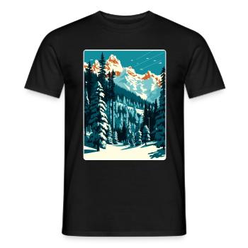 Gstaad Ski Ski Affiche de voyage suisse Souvenir WPA - T-shirt homme - noir - Devant - AI Model Male 178 light (178cm)