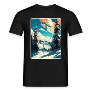 snowbird ski ski vintage voyage affiche souvenir - T-shirt homme - noir - Devant - AI Model Male 178 light (178cm)