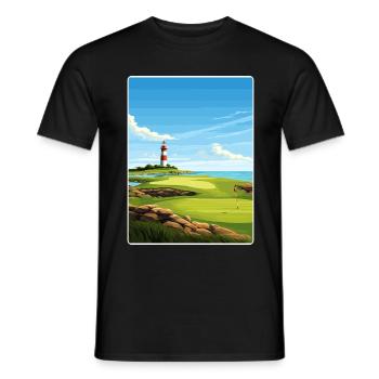 Harbor Town Golf Links Club Course Affiche de voyage - T-shirt homme - noir - Devant - AI Model Male 178 light (178cm)