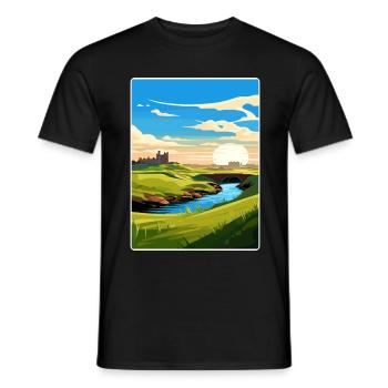 St Andrews Golf Course Scotland Andrew Travel Card - Men's T-Shirt - black - Front - AI Model Male 178 light (178cm)