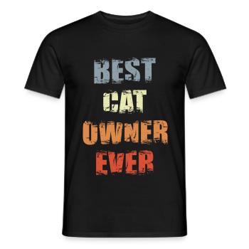 Best Cat Owner Ever - Men's T-Shirt - black - Front - AI Model Male 178 light (178cm)