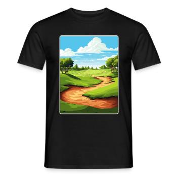 Bethpage Black Golf Club Travel Poster Souvenir - Men's T-Shirt - black - Front - AI Model Male 178 light (178cm)