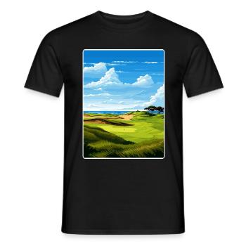 Bandon Dunes Golf Resort Reiseposter Souvenir - Männer T-Shirt - Schwarz - Vorne - AI Model Male 178 light (178cm)