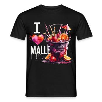 Ich liebe Malle Mallorca Geschenk - Männer T-Shirt - Schwarz - Vorne - AI Model Male 178 light (178cm)