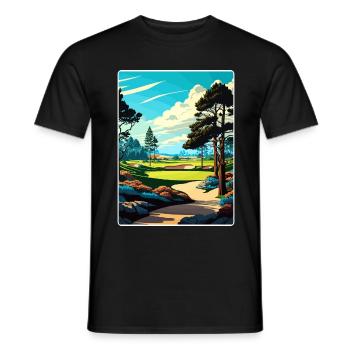 Affiche de voyage du parcours de golf de Poppy Hills Souvenir WPA - T-shirt homme - noir - Devant - AI Model Male 178 light (178cm)