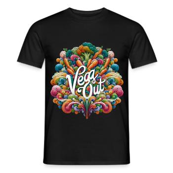 Psychédélique Légume Végétarien Vegan Cadeau - T-shirt homme - noir - Devant - AI Model Male 178 light (178cm)