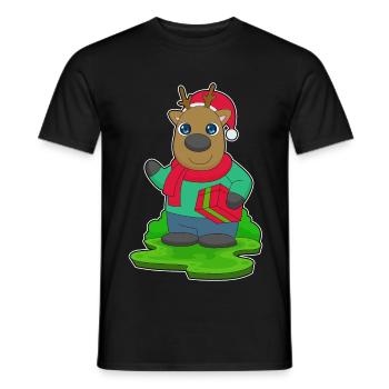 Forfait Noël renne - T-shirt homme - noir - Devant - AI Model Male 178 light (178cm)