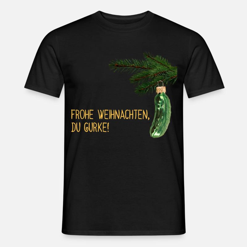 Weihnachtsgurke - Männer T-Shirt - Schwarz