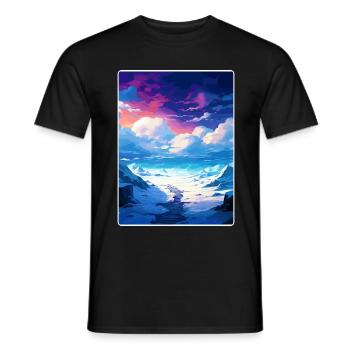 Nordlichter Aurora Borealis Island Reisen WPA - Männer T-Shirt - Schwarz - Vorne - AI Model Male 178 light (178cm)