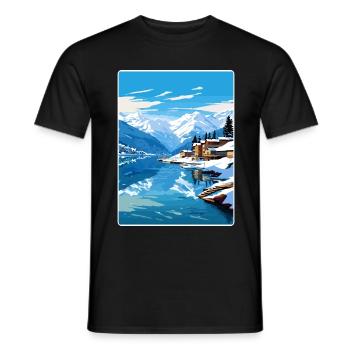 Zell am See Salzburg Reiseposter Souvenir WPA - Männer T-Shirt - Schwarz - Vorne - AI Model Male 178 light (178cm)