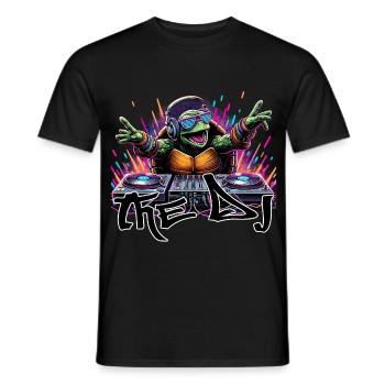 Turtle The DJ Music Gift - Men's T-Shirt - black - Front - AI Model Male 178 light (178cm)
