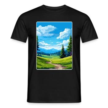 Black Forest Germany Travel Poster Souvenir WPA - Men's T-Shirt - black - Front - AI Model Male 178 light (178cm)