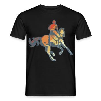 Équitation - T-shirt homme - noir - Devant - AI Model Male 178 light (178cm)