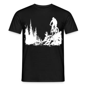 Mountainbiking Skizze - Männer T-Shirt - Schwarz - Vorne - AI Model Male 178 light (178cm)