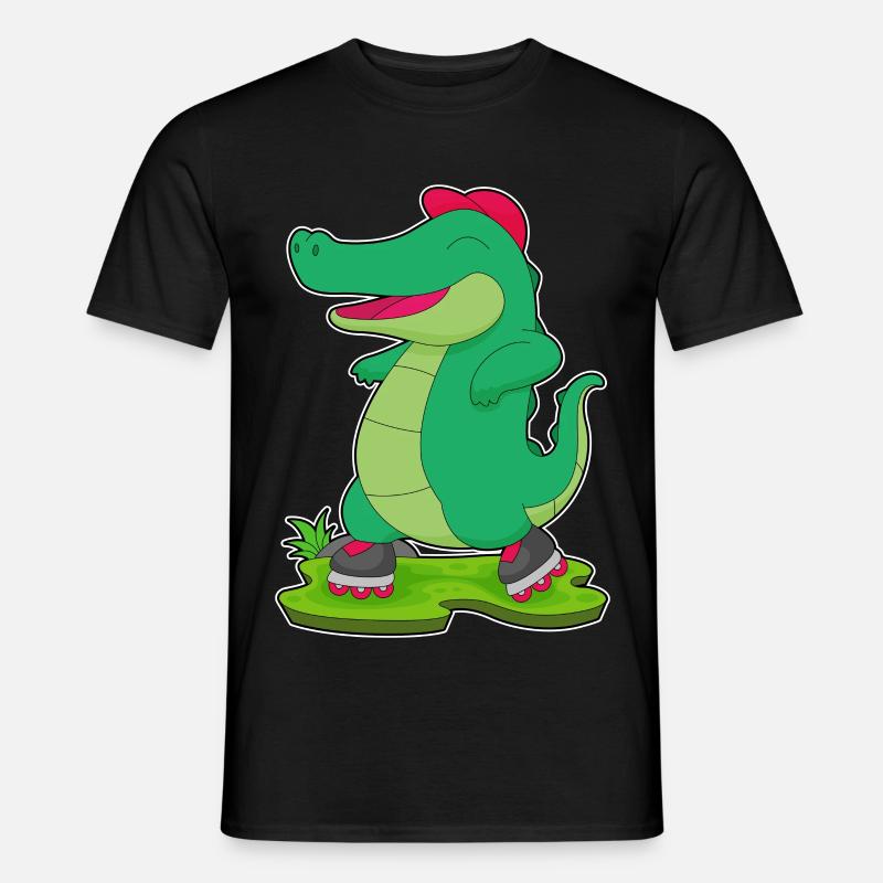 Krokodil Inline skating Rollschuhe - Männer T-Shirt - Schwarz