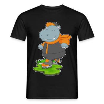 Nilpferd Inline skating Inline skates - Männer T-Shirt - Schwarz - Vorne - AI Model Male 178 light (178cm)