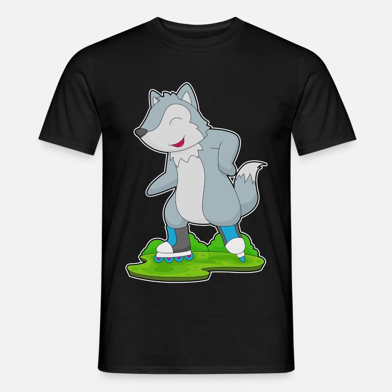 Wolf Inline skating Inline skates - Männer T-Shirt - Schwarz