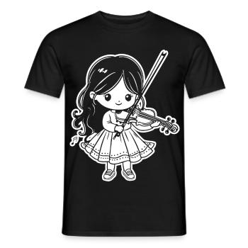 Violins Girls - Men's T-Shirt - black - Front - AI Model Male 178 light (178cm)