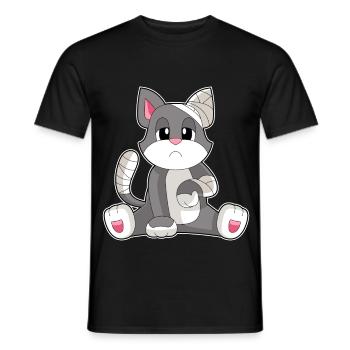Cat Bandage - Men's T-Shirt - black - Front - AI Model Male 178 light (178cm)