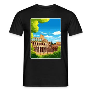 Vérone Italie Affiche de voyage Souvenir Carte Postale Peinture - T-shirt homme - noir - Devant - AI Model Male 178 light (178cm)