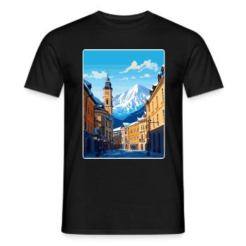 Vienna Austria Travel Poster Souvenir Painting WPA - Men's T-Shirt - black - Front - AI Model Male 178 light (178cm)
