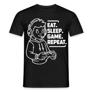 T-shirt de motivation pour le style de vie du jeu - T-shirt homme - noir - Devant - AI Model Male 178 light (178cm)